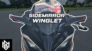 Review Sidemirror Winglet Carbon Italy SRK250RR [upl. by Carthy]