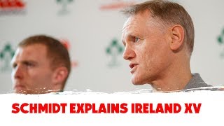 Joe Schmidt explains his Ireland picks for the Italy clash [upl. by Orutra]