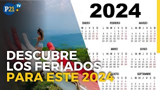 Más DESCANSOS Calendario Completo de FERIADOS 2024 en Perú [upl. by Nelia698]