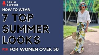 Top 7 Summer Looks for Women Over 50 Stylish and AgeDefying Outfits ☀️ 2024 Fashion Trends [upl. by Bambi]