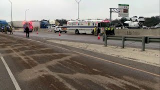 Massive pileup shuts down Texas road [upl. by Bow751]