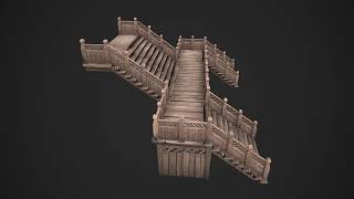 Medieval Wooden Staircase Model №4 [upl. by Hardie511]