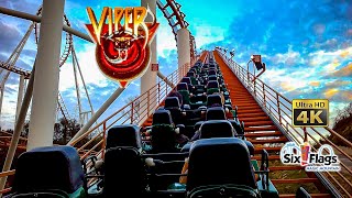 2022 Viper Roller Coaster On Ride 4K POV Six Flags Magic Mountain [upl. by Elston]