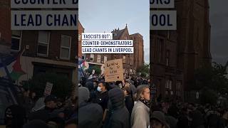 UK Protests Counterdemonstrators lead chants of ‘fascists out’ in Liverpool [upl. by Vanya]