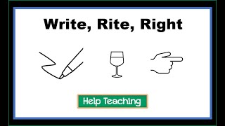 write right rite  Commonly Confused Words [upl. by Evilo]