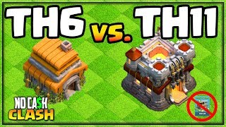 TH6 CRUSHES TH11  Clash of Clans No Cash Clash 16 [upl. by Enialahs]