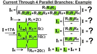 Physics  EampM Current Through Parallel Branches 9 of 9 4 Parallel Branches Example [upl. by Nnyla]