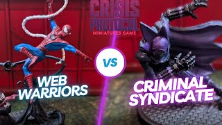 Web Warriors Vs Criminal Syndicate  Marvel Crisis Protocol Battle Report 70 [upl. by Phelgen]