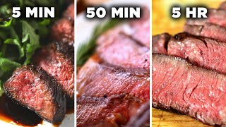 5Minute Vs 50Minute Vs 5Hour Steak • Tasty [upl. by Most112]