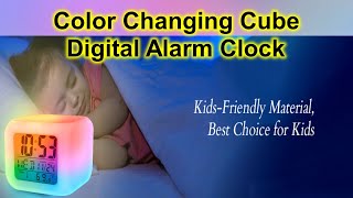 Vibrant WakeUp 7Color Digital Display Alarm Clock with Temperature alarmclock temperature [upl. by Ikir]