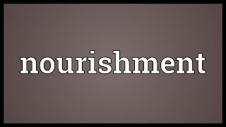 Nourishment Meaning [upl. by Navonoj]