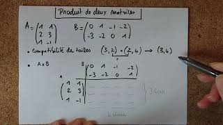 Exemple de calcul dun produit de deux matrices Calcul matriciel Algèbre linéaire [upl. by Nere686]