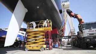 LAUNCHING SY AGLAIA IN STP SHIPYARD PALMA [upl. by Samford]