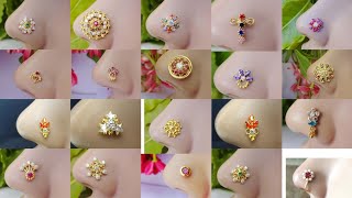 Latest gold Nose pin design with price  Latest Gold Nose Ring Nathliya Collections 2021 [upl. by Oigolue491]