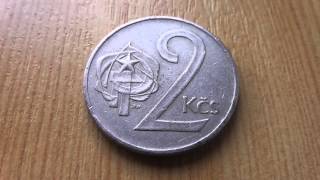 2 KCS coin of the Czechoslovakia from 1980 in HD [upl. by Atinas]