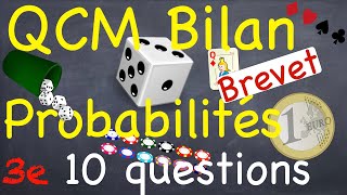 QCM BILAN PROBABILITES  10 questions  Niveau Brevet  Troisième [upl. by Aniroz]