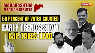 Maharashtra Election Results 50 percent of Votes Counted  Early Trends Show BJP Takes Lead  NewsX [upl. by Styles]