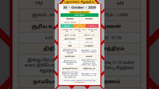 Today Tamil Calendar l Nalla Neram amp Panchangam l October 30 2024 l panchangam nallaneram [upl. by Nanerb]