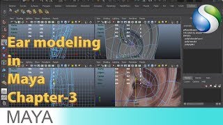 Human Ear modeling in Autodesk Maya Chapter3 [upl. by Anwahsat714]