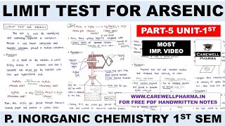 Limit Test For Arsenic  Limit Test  Part 5 U 1  Pharmaceutical Inorganic Chemistry 1st semester [upl. by Utter125]