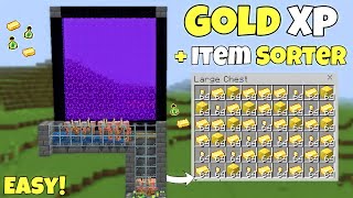 Best 119 Gold Xp Farm With Automatic Item Sorter  MCPE  Bedrock  PS4  Xbox  PC Justcraft [upl. by Oirelav]