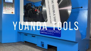 How To Sharpen Saw Blades Double Sides With Yuanda Tools MQF1600CNC Automatic Sharpening Machine [upl. by Jorrie]