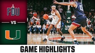 Fairleigh Dickinson vs Miami Game Highlights  202425 ACC Mens Basketball [upl. by Crystal675]