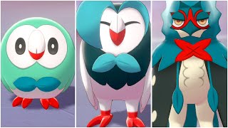 FULL ROWLET EVOLUTION TEAM Shiny Rowlet Shiny Dartrix Shiny Decidueye Moveset [upl. by Novihs]