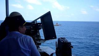 Navy firing practice on INS Gharial [upl. by Drawe]