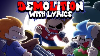 Demolition WITH LYRICS By RecD Ft Cyan  Friday Night Funkin THE MUSICAL Eddsworld FNF Mod [upl. by Naarah615]