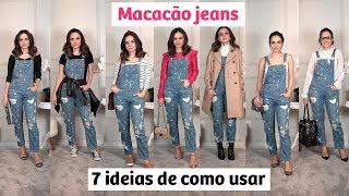 Um macacão jeans SETE looks diferentes [upl. by Calli602]