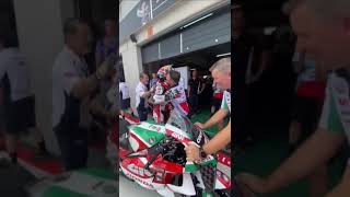 Johann Zarco returning to the box after practice 🏍️  ©️LCR MotoGP AragonGP [upl. by Ayr]