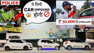 😱Haryana Police ने काटा Challan🤬👮3 Modified Car Impound 😡Delhi to Kashmir Ep1 [upl. by Nnylyaj]