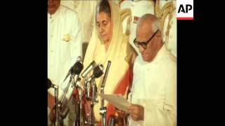 SYND190371 INDIRA GANDHI IS SWORN IN TO OFFICE [upl. by Estrellita]