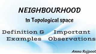 Neighbourhood of a Point in Topological Space  Definition amp Example  Lec 03  in Urdu [upl. by Selena]