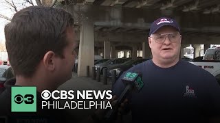 Aramark workers on strike safety concerns under I95 a taste of summer  CBS News Philadelphia [upl. by Spanjian]