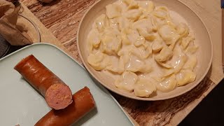 beddar with cheddar smoked sausage and three cheese tortellini with Alfredo sauce [upl. by Kikelia205]