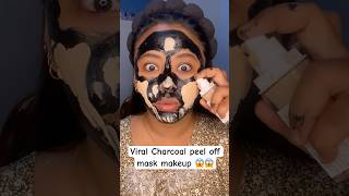 Viral chorcoal peel off mask makeup hack 😱😱💁🏻‍♀️viralmakeuphack makeuptipsandtricks [upl. by Varick]