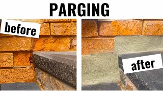 DIY parging over cracking brickparging tutorial [upl. by Ednihek156]