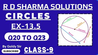 CIRCLES  Ex 135 Q20 to Q23  R D SHARMA MATHS SOLUTIONS  CLASS 9  NCERT NCERT EXEMPLARS [upl. by Allerim]