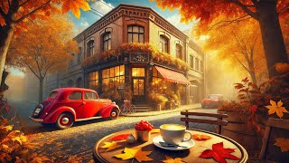 Morning Jazz  Warm Coffee Shop Scenery With Gentle Jazz Music At Autumn Park [upl. by Hugh]