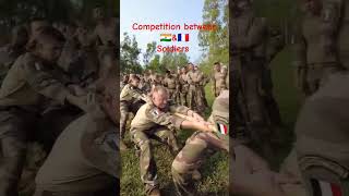 Competition between Soldiers of IndiaampFrench indianmilitary army frencharmy soldier military [upl. by Ahsinet896]