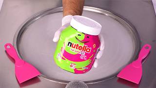 How to Make NUTELLA Ice Cream Rolls  ASMR no talking [upl. by Ainafetse331]