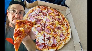 Dominos New York Style Crust Canadian Bacon Build pizza dominos [upl. by Nance]