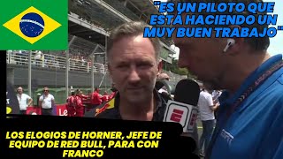 Los elogios de Horner jefe de Red Bull para con Franco Colapinto antes de la Sprint F1 Radio [upl. by Ariek]