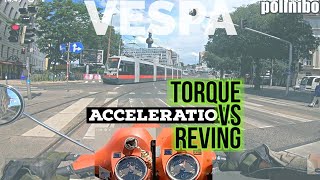 vespa 177  TORQUE vs REVING BOX acceleration  quattrini M1X 172cc  FMP  SolidPASSion [upl. by Arbrab]