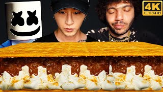 ASMR WORLDS LARGEST SMORE MUKBANG with MARSHMELLO amp BENNY BLANCO  COOKING amp EATING SOUNDS [upl. by Weinman445]