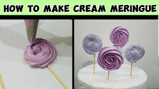 How to make Meringue without Egg White Made with Whip Cream NadiyaTanvir [upl. by Yve]