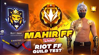 FACE REVEAL ON 500k 👻RIOT ARMY BEST PLAYER 💀GUILD TEST LIVE freefirelive freefire mahirfflive [upl. by Regina]