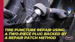 Tire Puncture Repair Using a TwoPiece Plug Backed by a Repair Patch Method  See the Whole Process [upl. by Fessuoy]